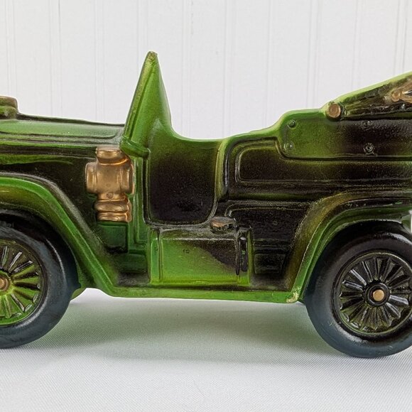 Vintage Artmark Green Jalopy Car Planter 7" Porcelain Ceramic Auto Kitsch Japan - Picture 4 of 8